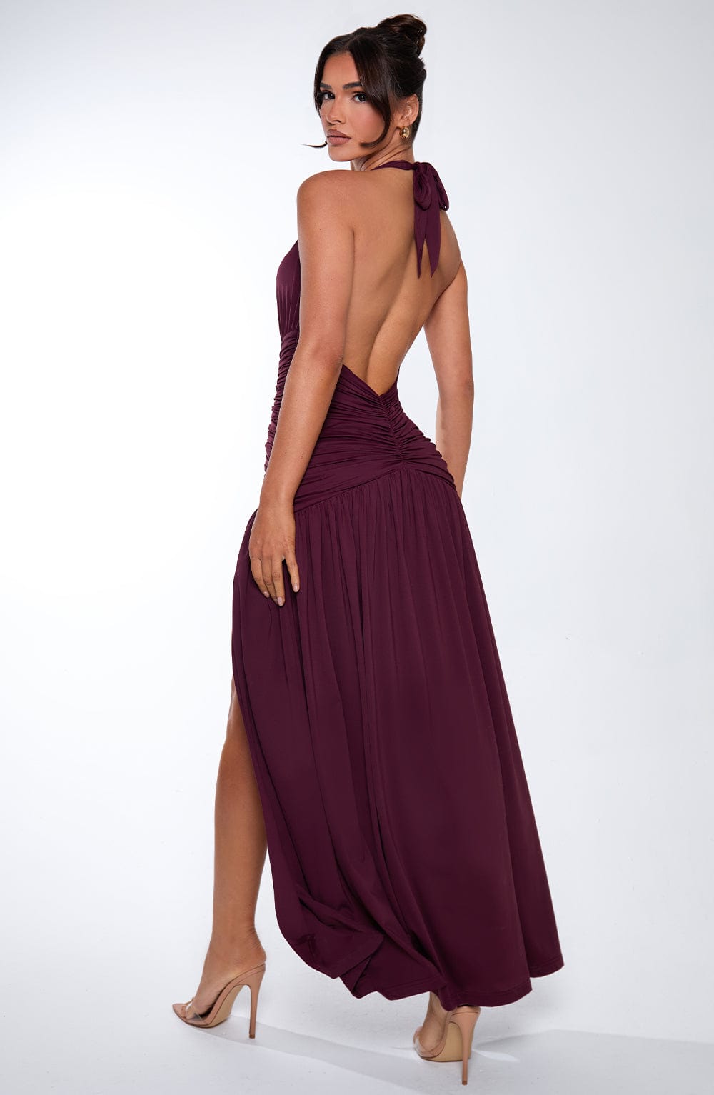 Melania Maxi Elbise - Vişne Çürüğü