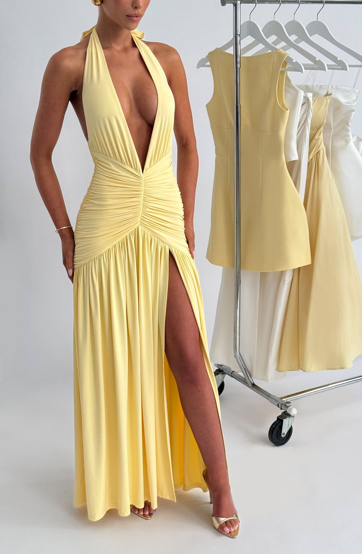 Melania Maxi Elbise - Limon Sarısı