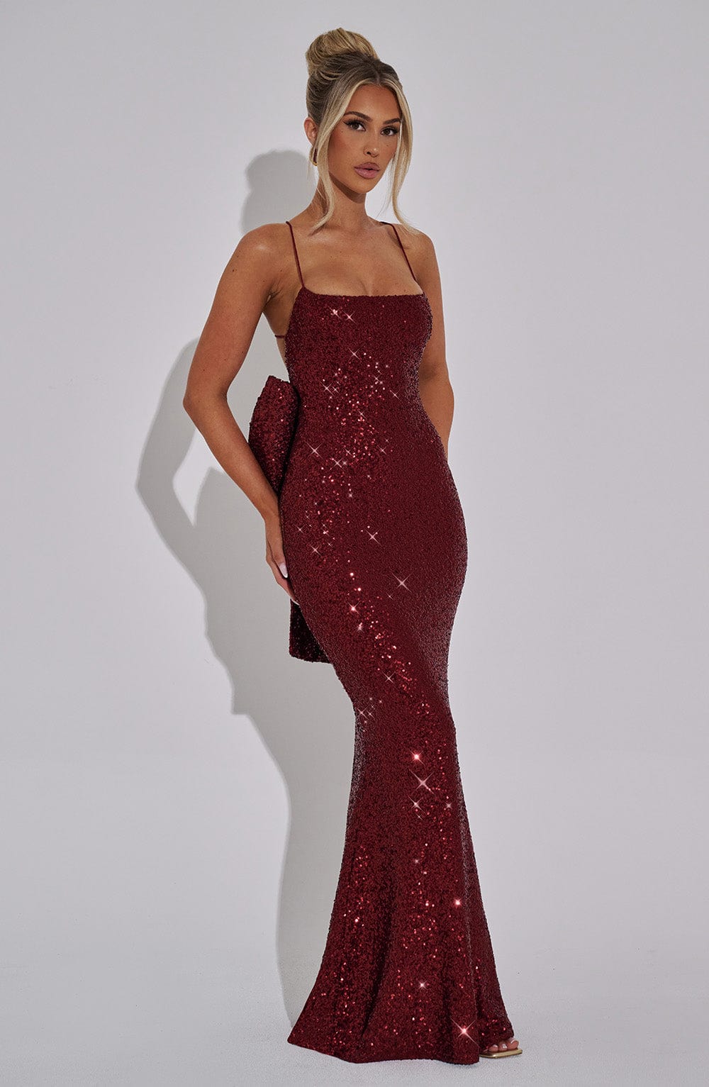Meridith Maxi Elbise - Şarap