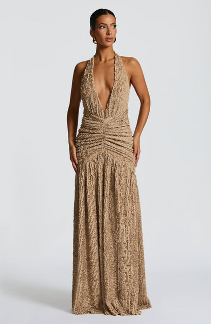 Minerva Maxi Elbise - Bej