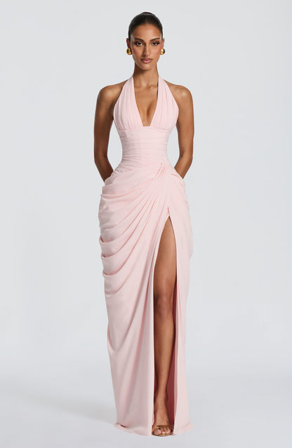 Minette Maxi Elbise - Pudra