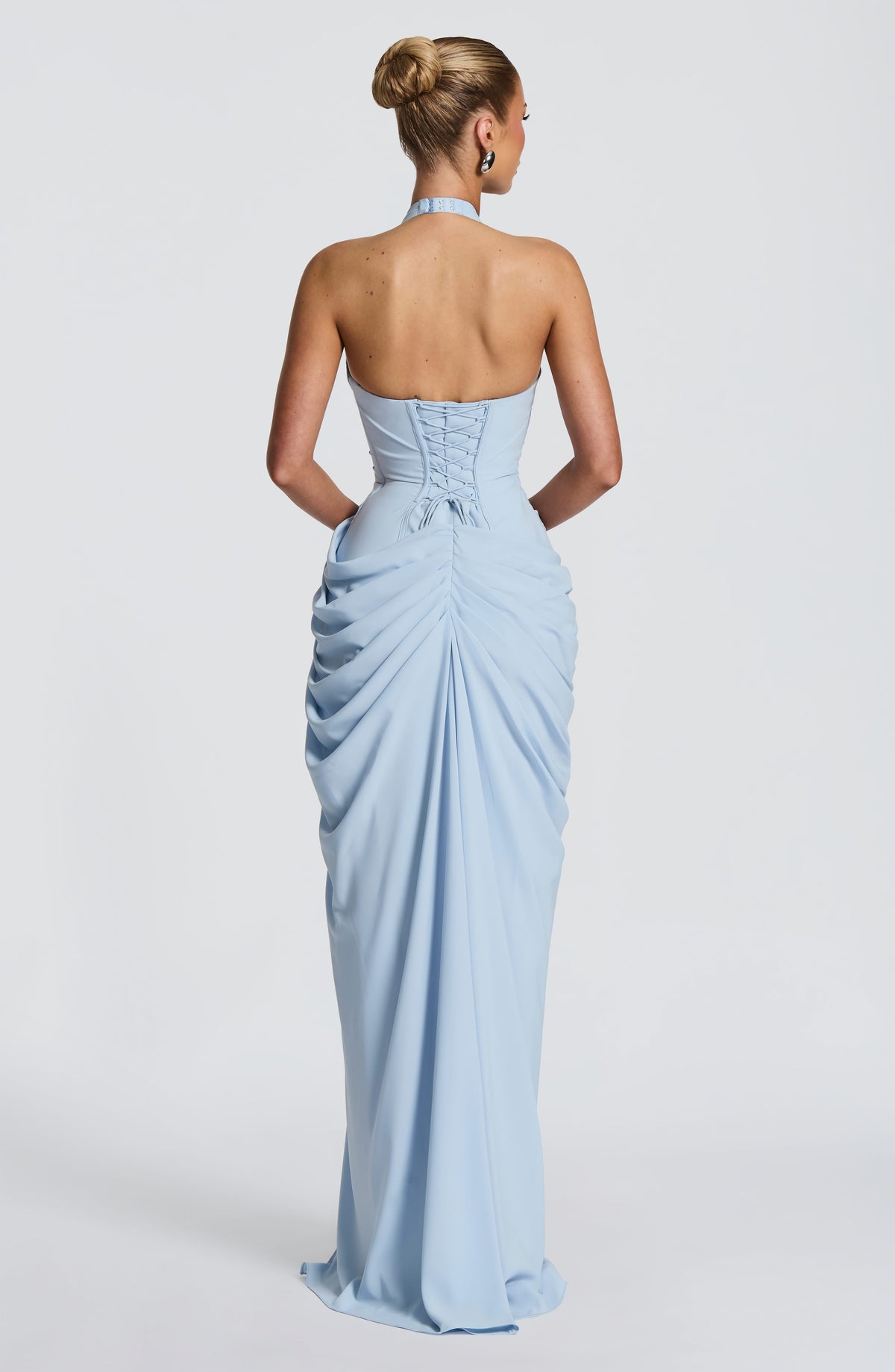 Minette Maxi Elbise - Buz Mavisi