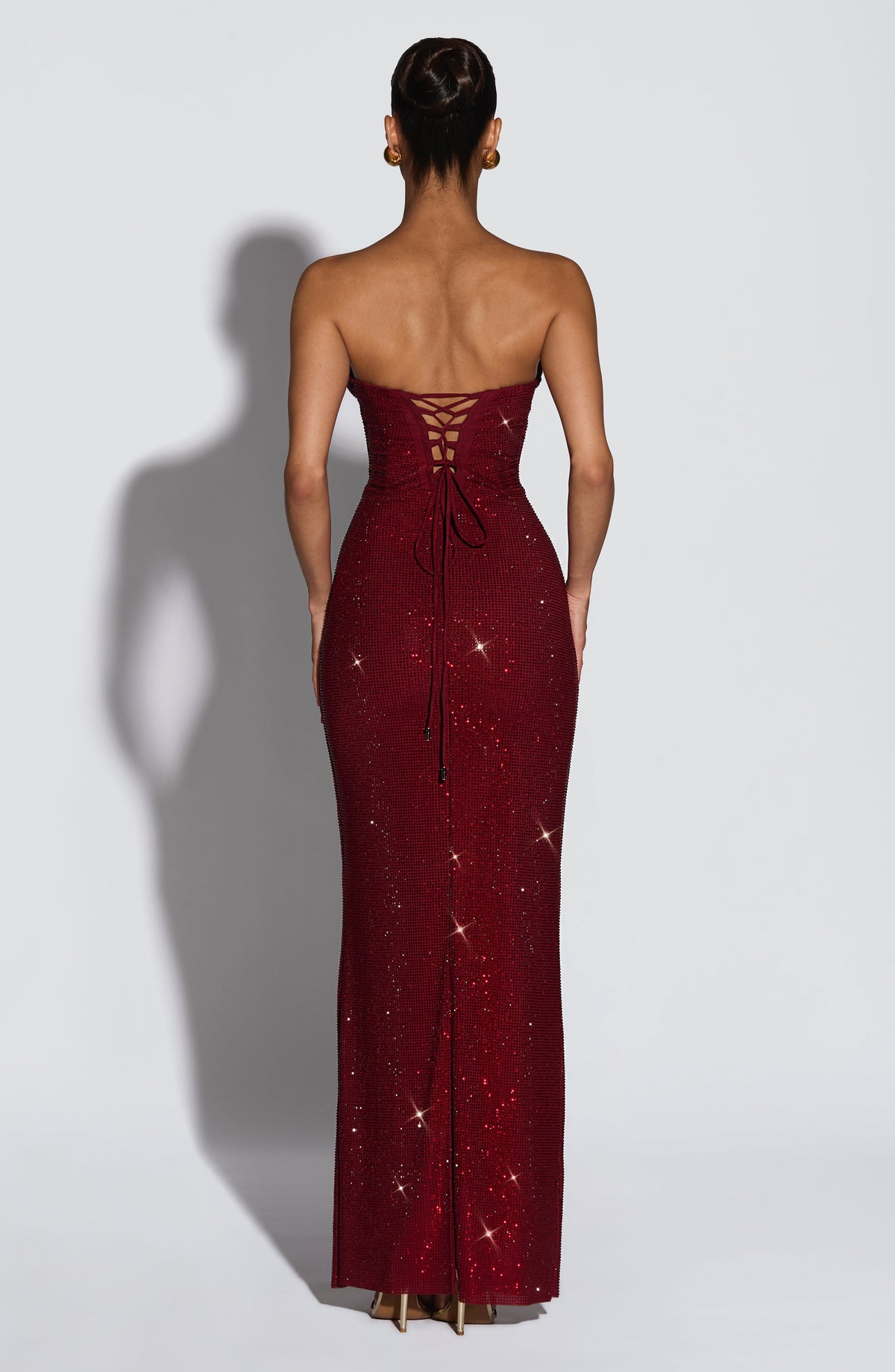 Mirabella Maxi Elbise - Bordo