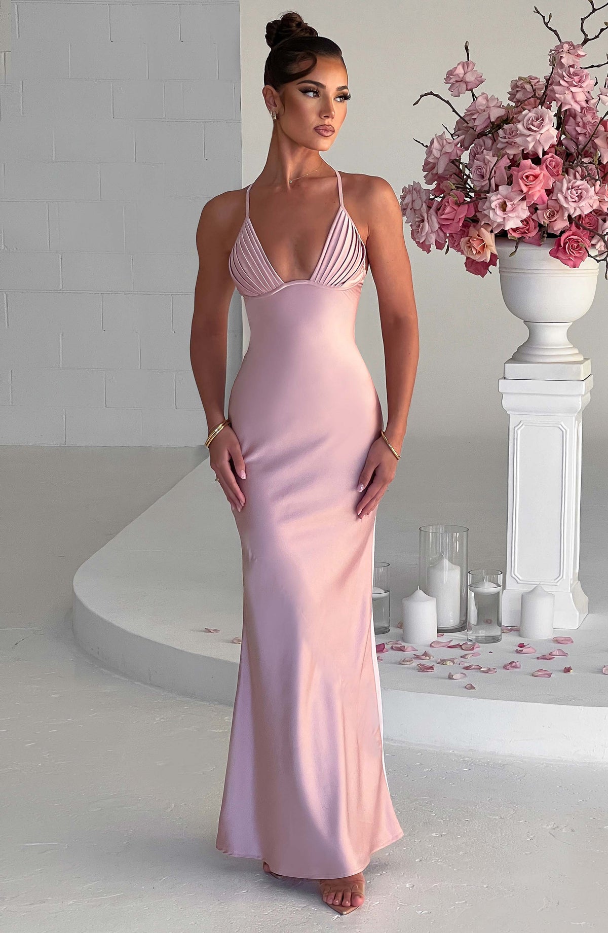 Miriam Maxi Elbise - Pudra