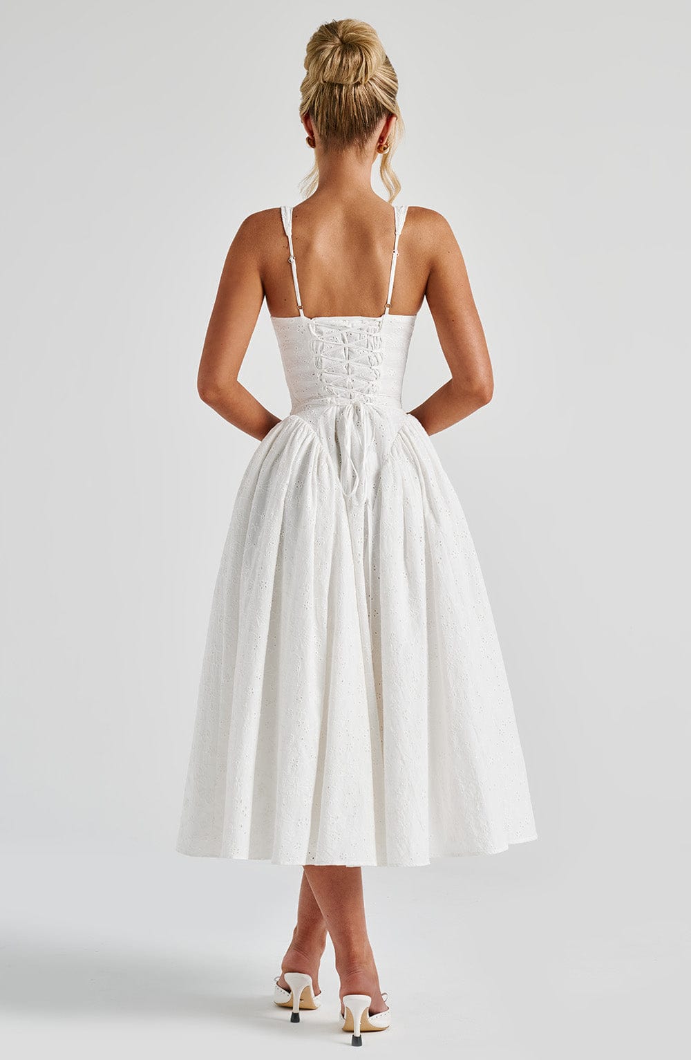 Monroe Midi Elbise - Fildişi