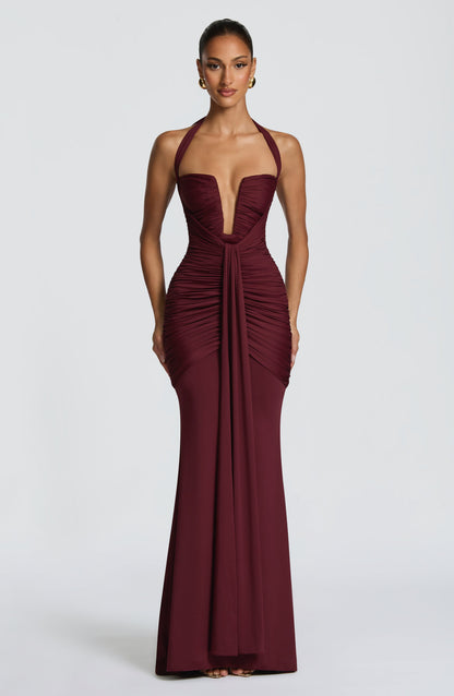 Morrigan Maxi Elbise - Vişne Çürüğü
