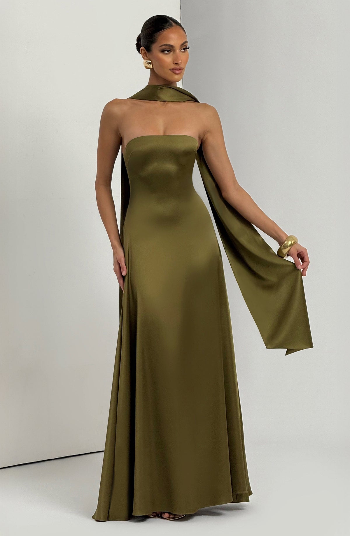 Morven Maxi Elbise - Koyu Haki