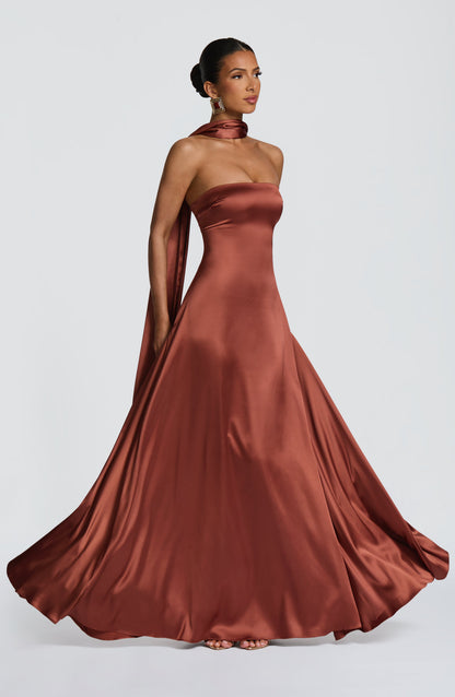 Morven Maxi Elbise - Kiremit