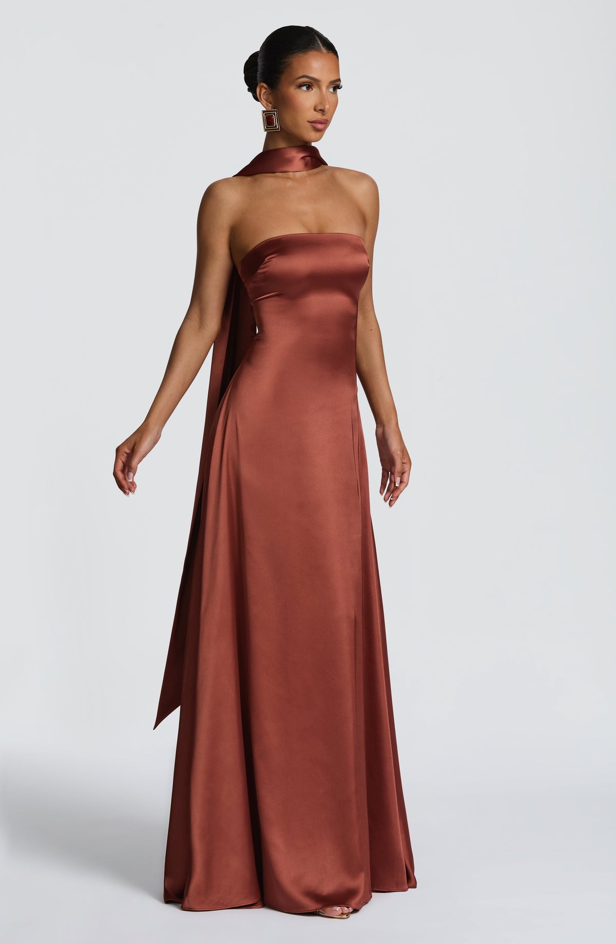 Morven Maxi Elbise - Kiremit