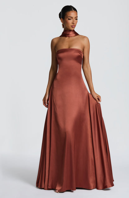 Morven Maxi Elbise - Kiremit