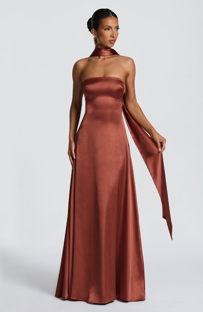 Morven Maxi Elbise - Kiremit