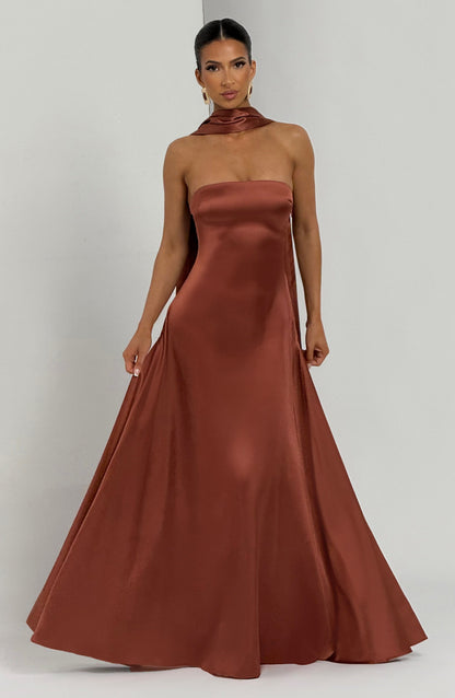 Morven Maxi Elbise - Kiremit