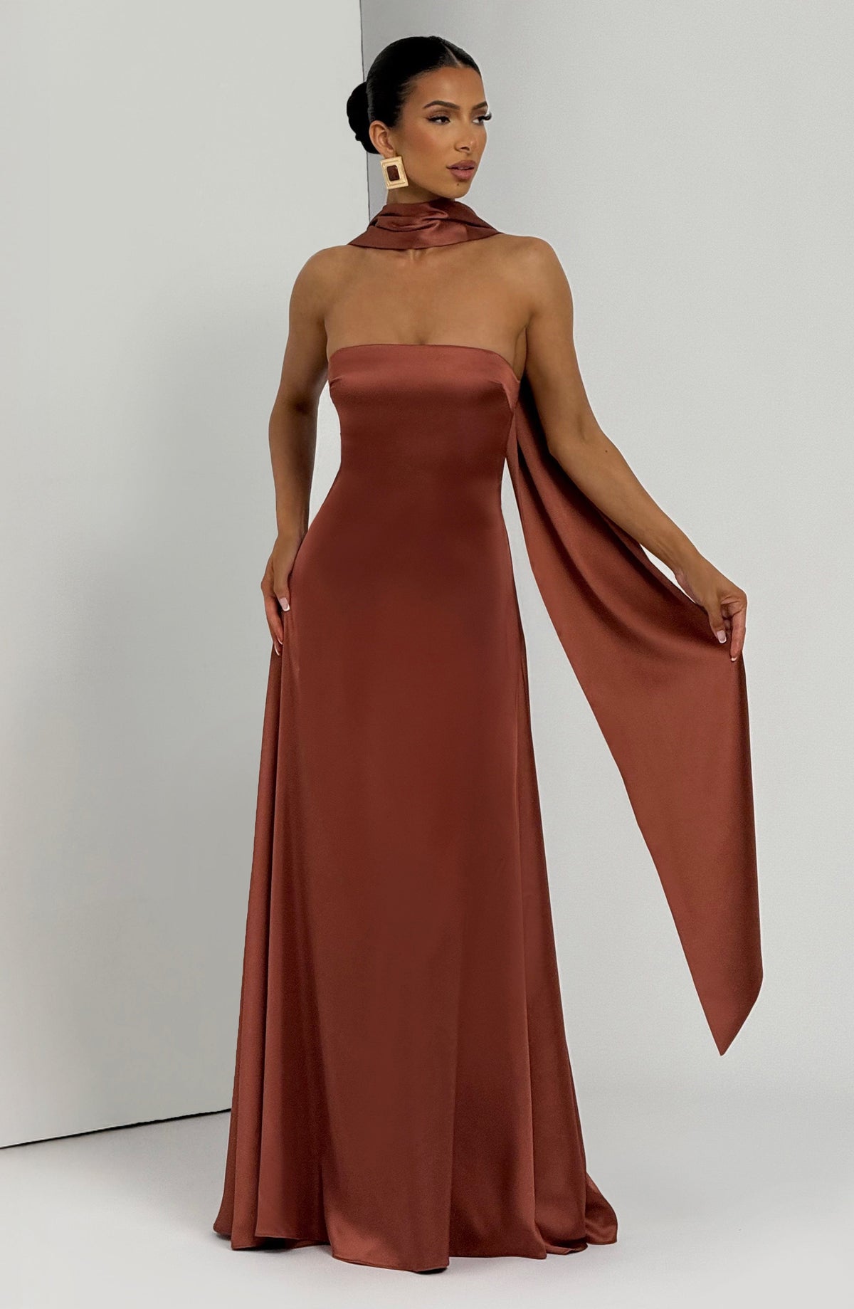 Morven Maxi Elbise - Kiremit