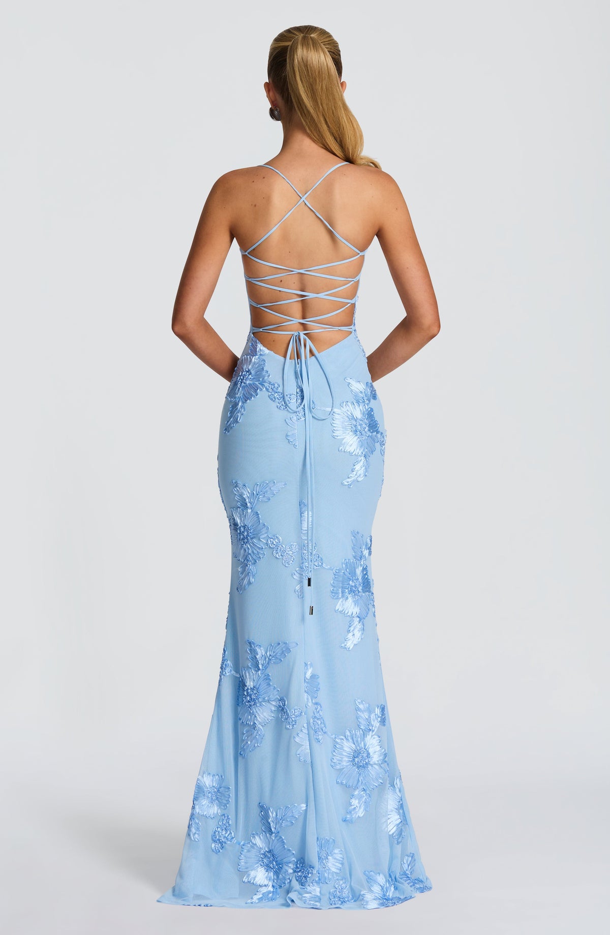 Nefertiti Maxi Elbise - Buz Mavisi