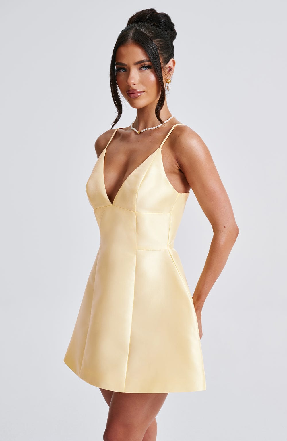 Nicole Mini Elbise - Limon Sarısı