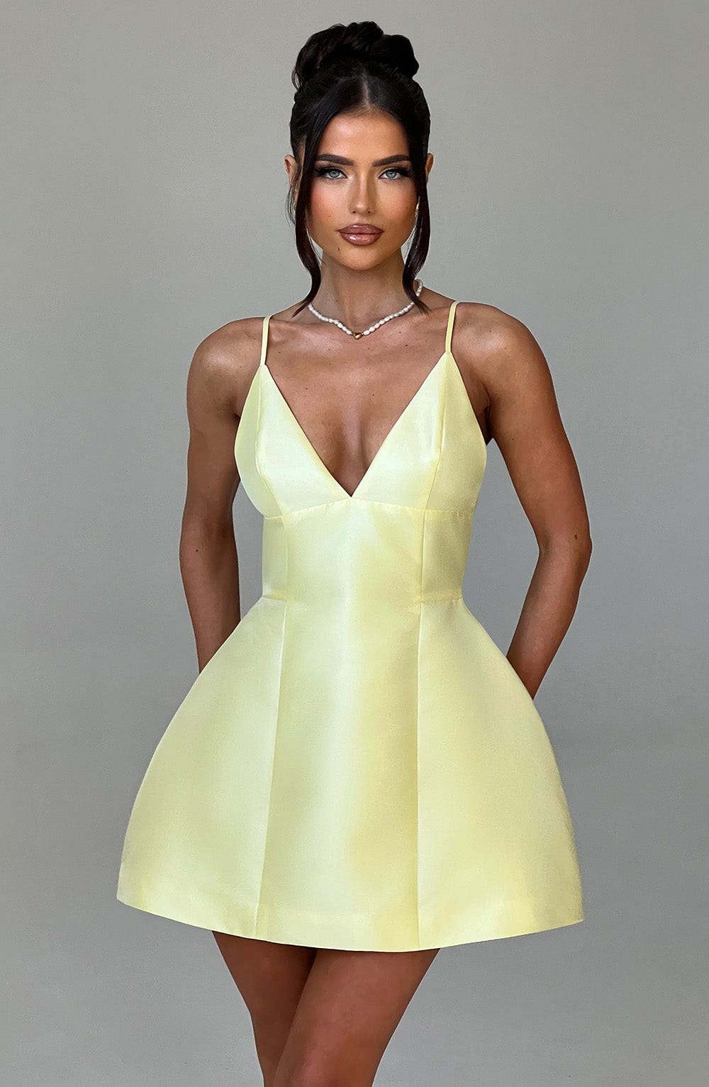 Nicole Mini Elbise - Limon Sarısı