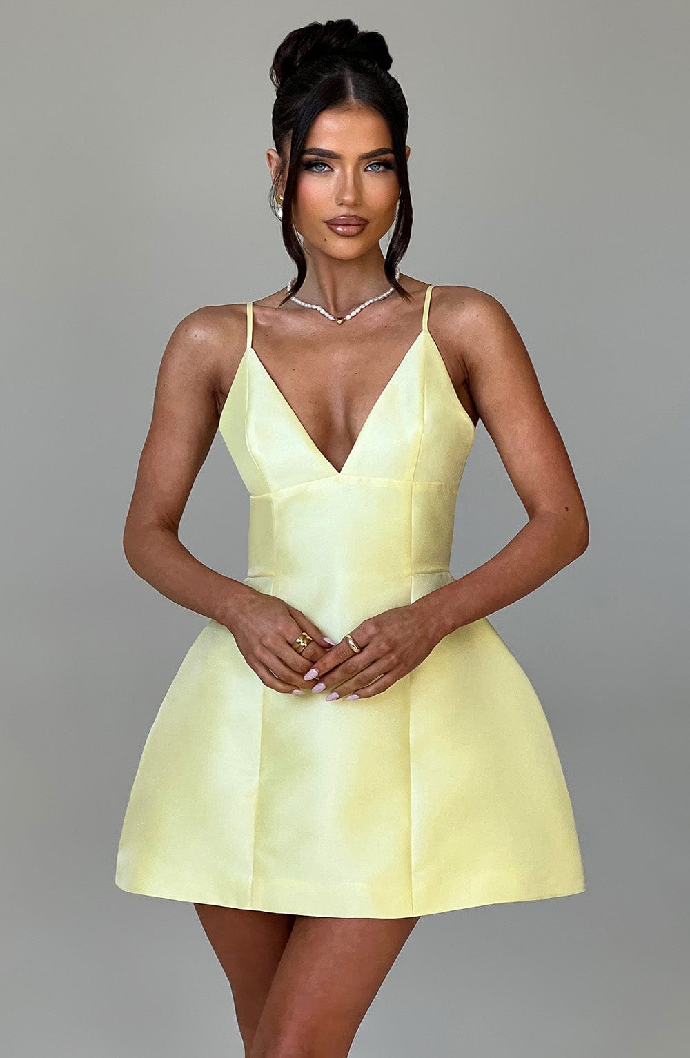 Nicole Mini Elbise - Limon Sarısı