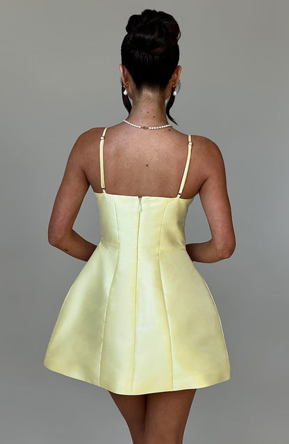 Nicole Mini Elbise - Limon Sarısı