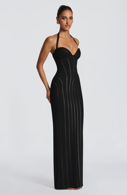 Nigella Maxi Elbise - Siyah