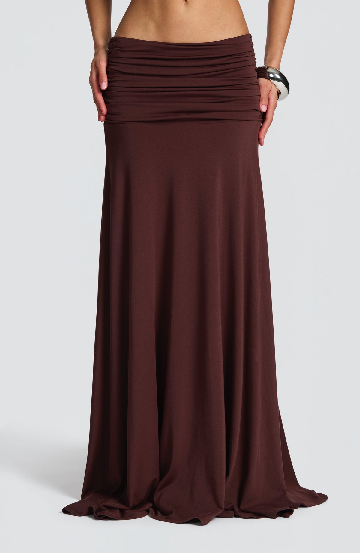 Paige Maxi Etek - Mürdüm Kahve