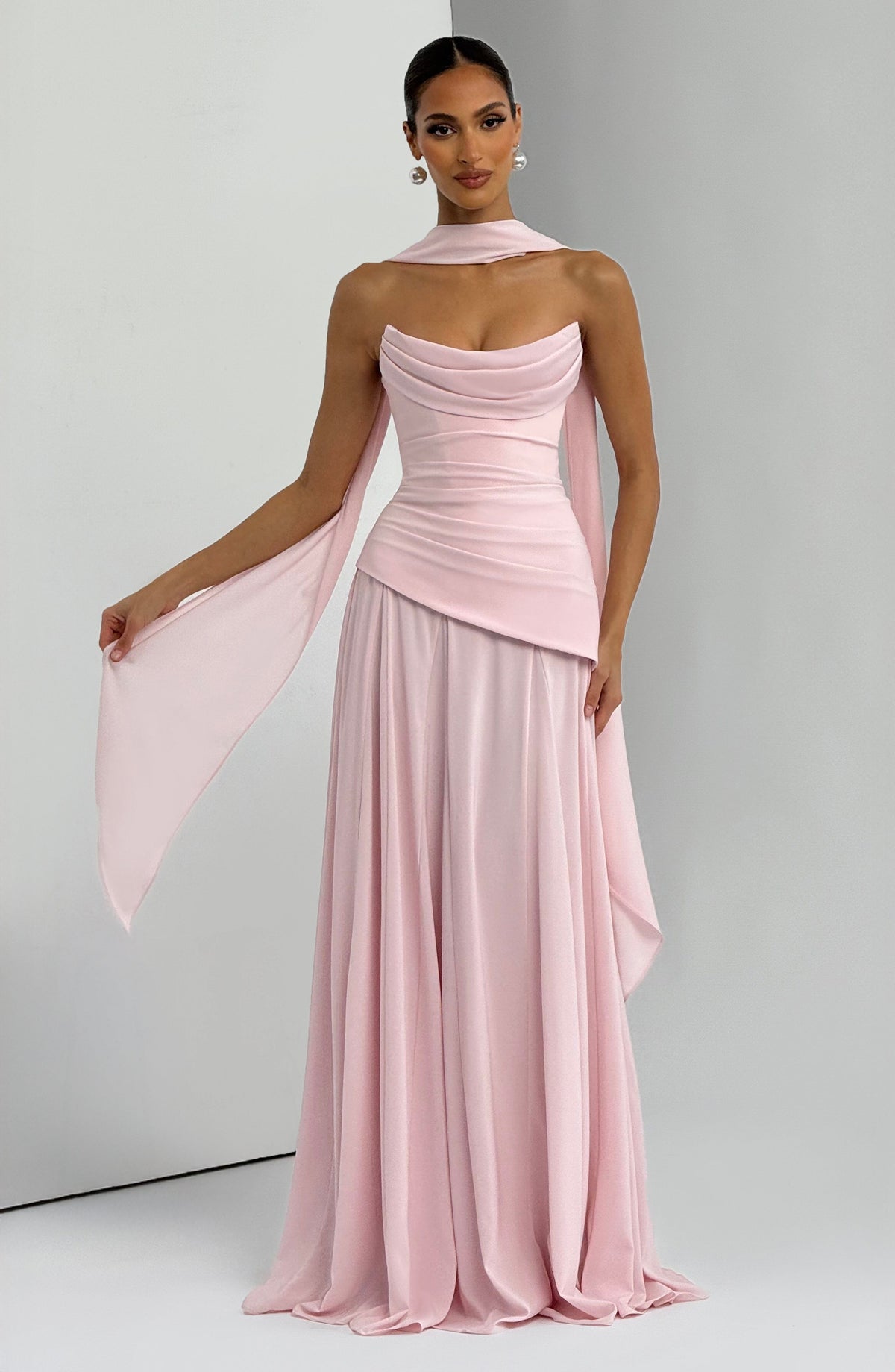 Patricia Maxi Elbise - Pudra