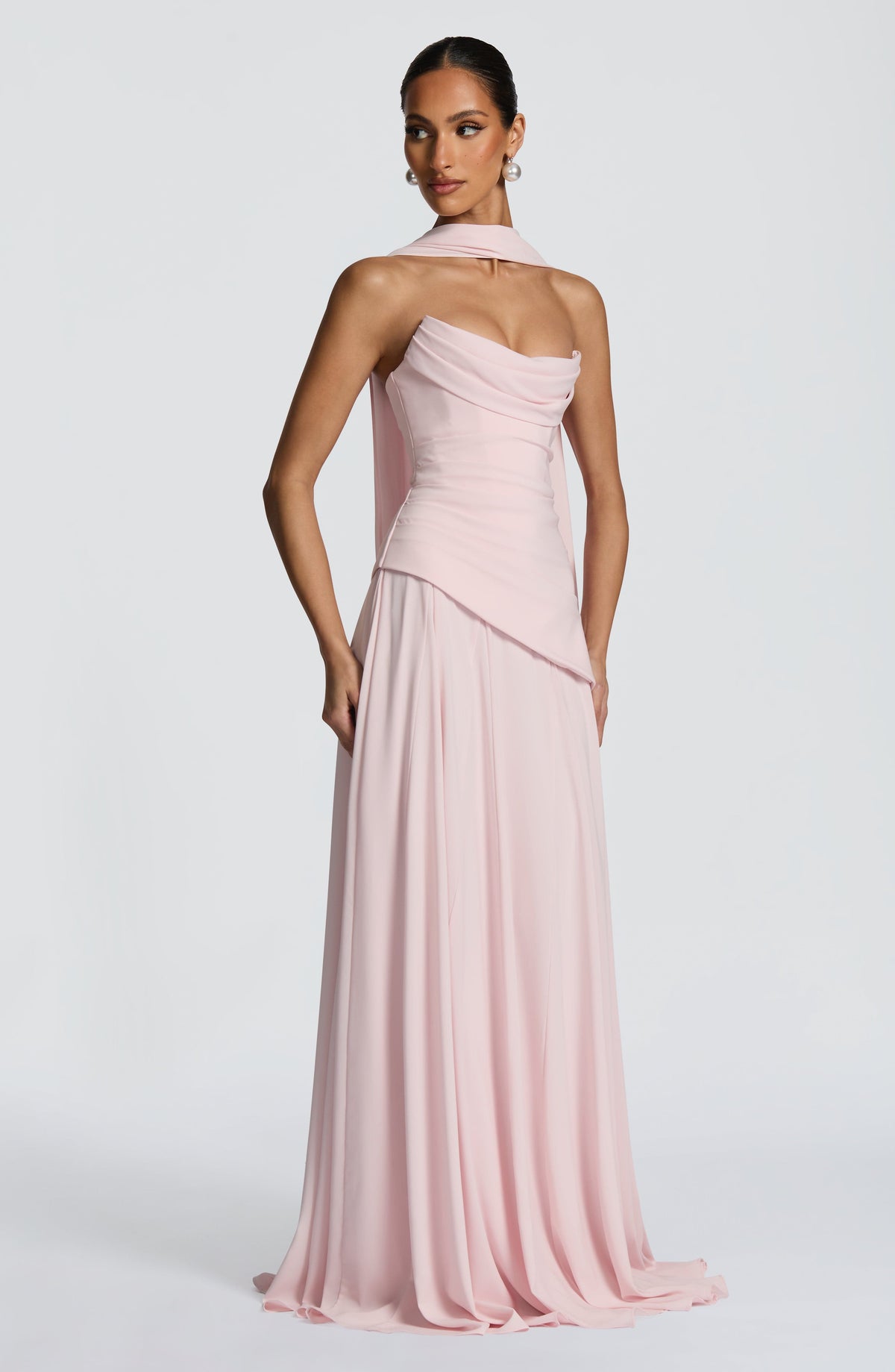 Patricia Maxi Elbise - Pudra
