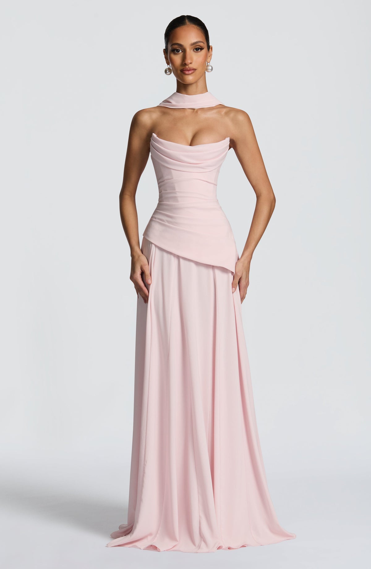 Patricia Maxi Elbise - Pudra
