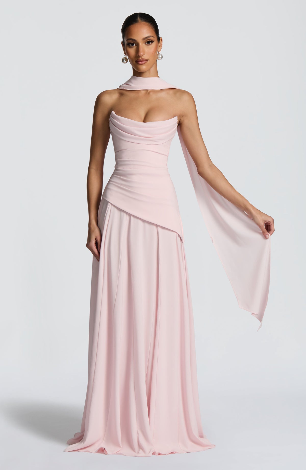 Patricia Maxi Elbise - Pudra