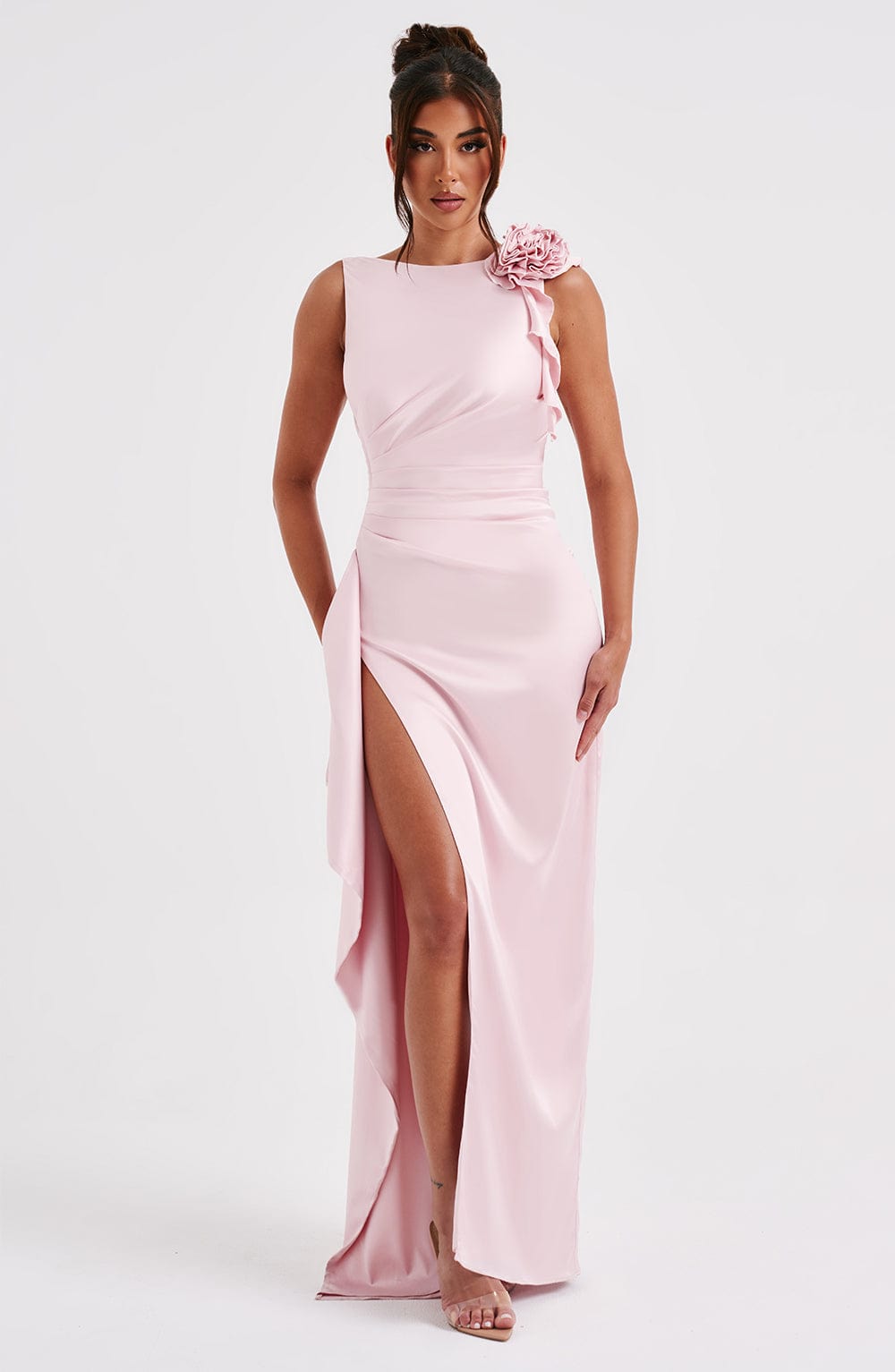 Peggy Maxi Elbise - Pudra