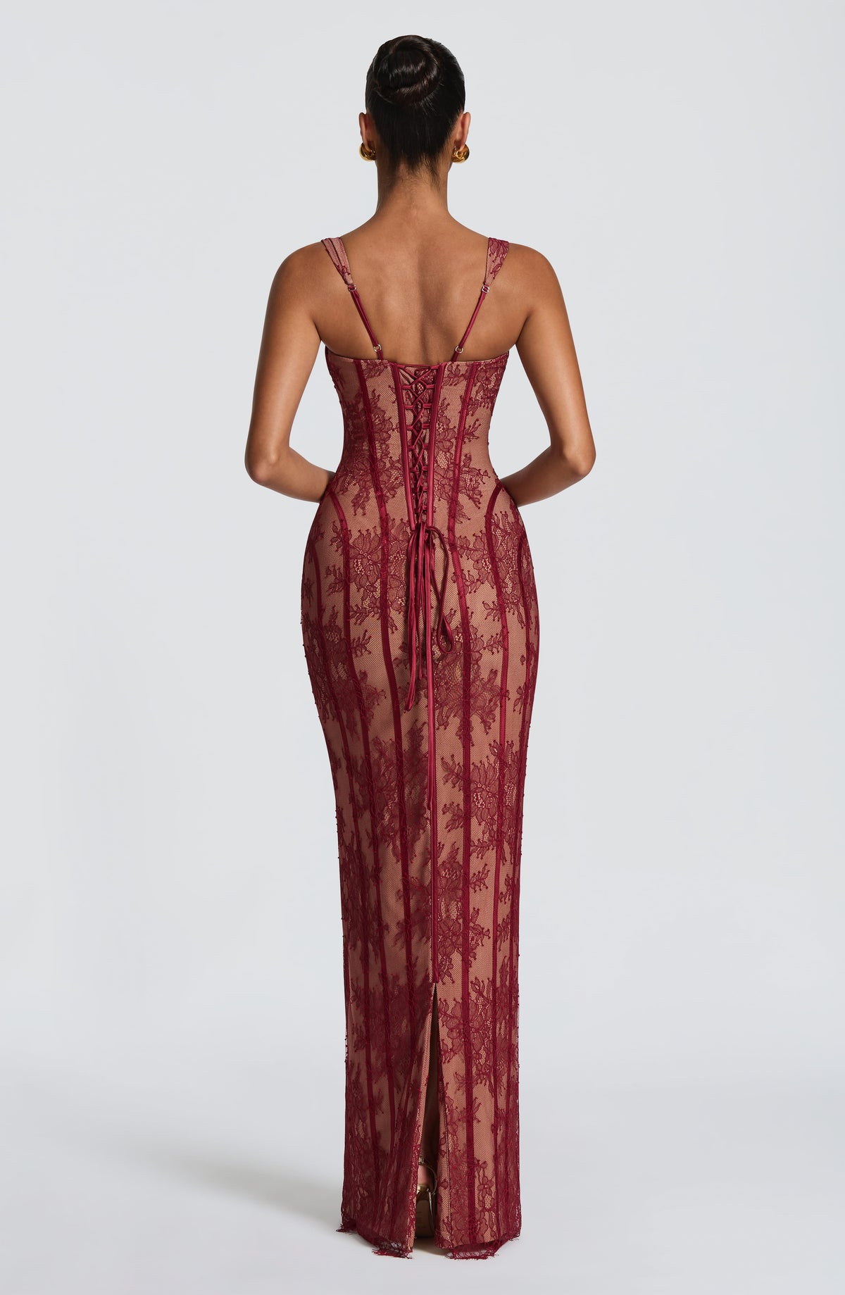 Polina Maxi Elbise - Bordo