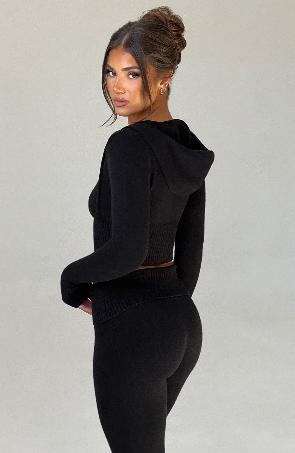 Portia Triko Hoodie - Siyah