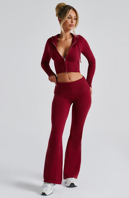 Portia Triko Pantolon - Kırmızı
