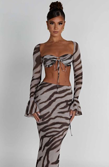 Priscilla Üst - Zebra Deseni