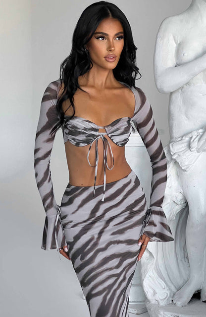 Priscilla Üst - Zebra Deseni