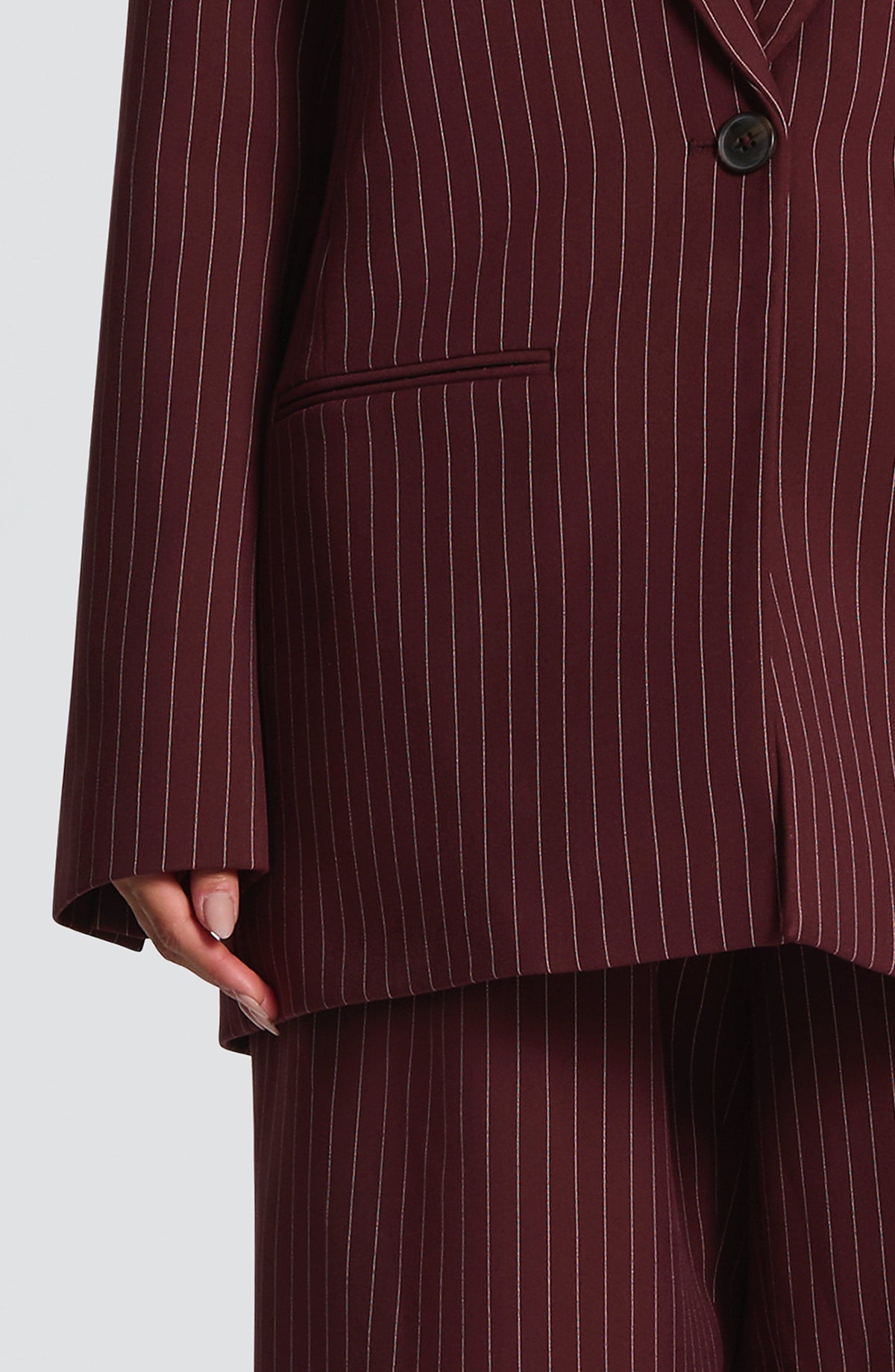 Reece Blazer - Bordo İnce Çizgili