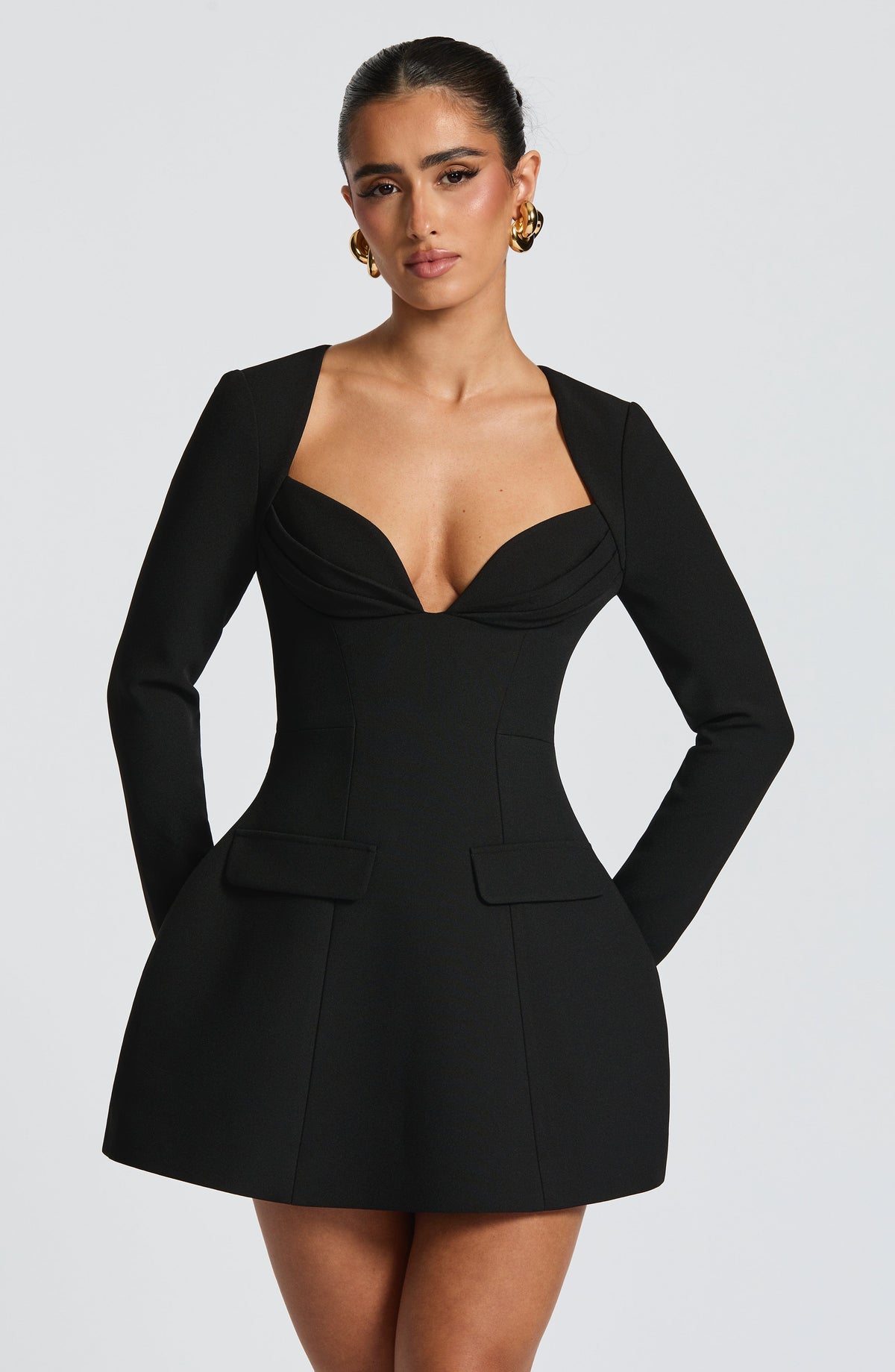 Regina Mini Elbise - Siyah