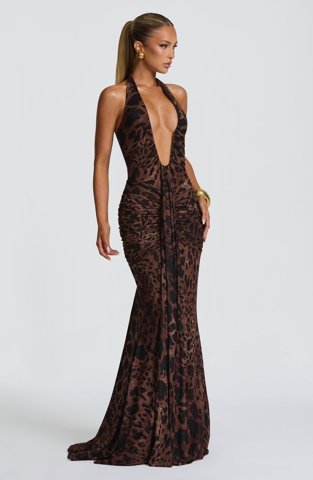 Rosetta Maxi Elbise - Leopar Desenli