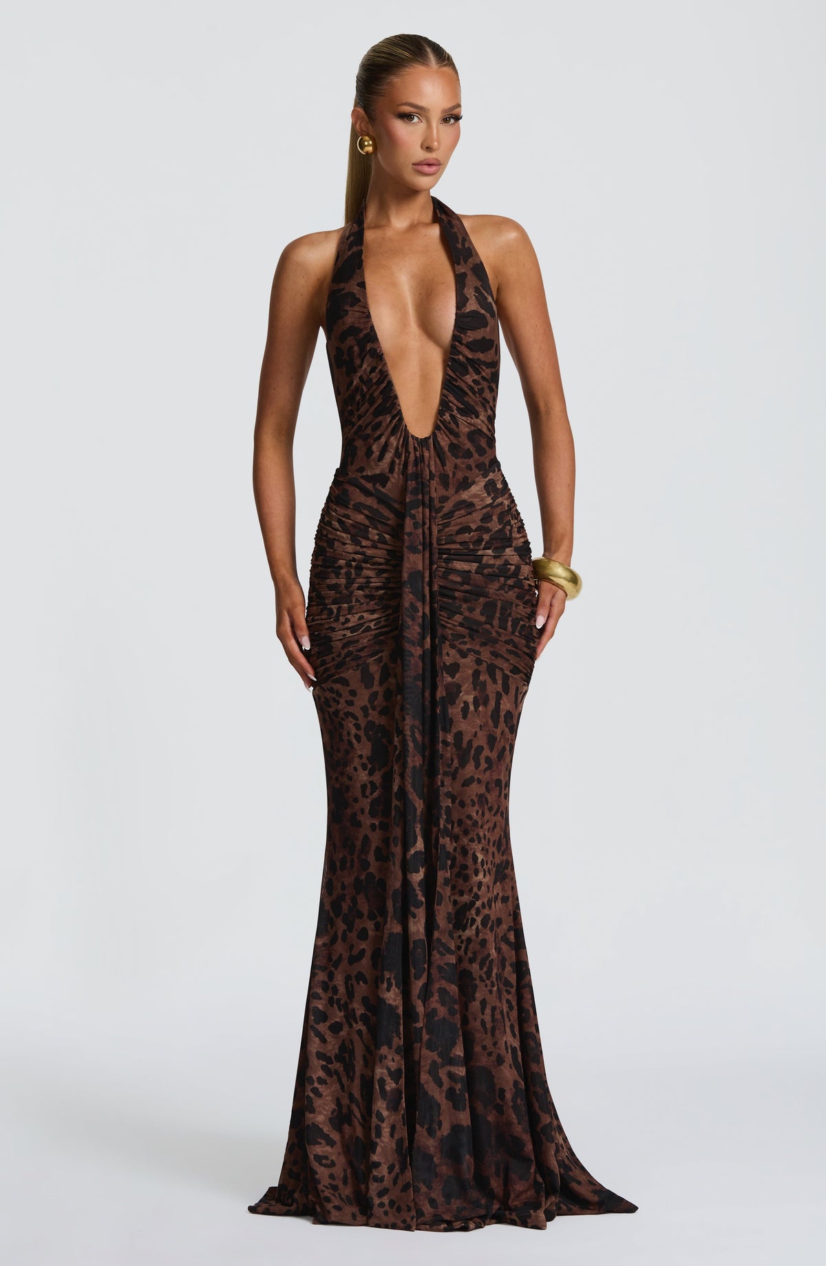 Rosetta Maxi Elbise - Leopar Desenli