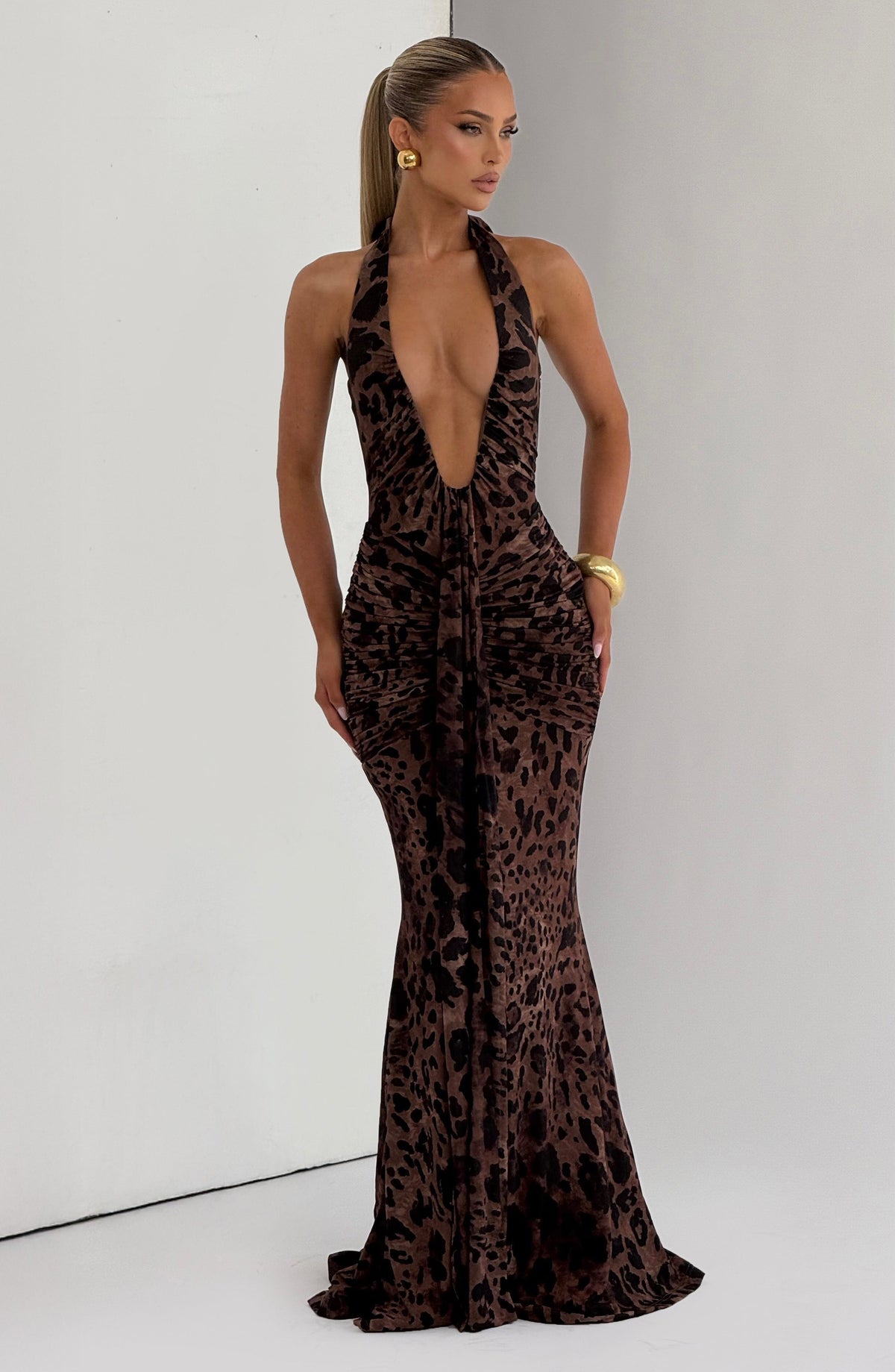 Rosetta Maxi Elbise - Leopar Desenli