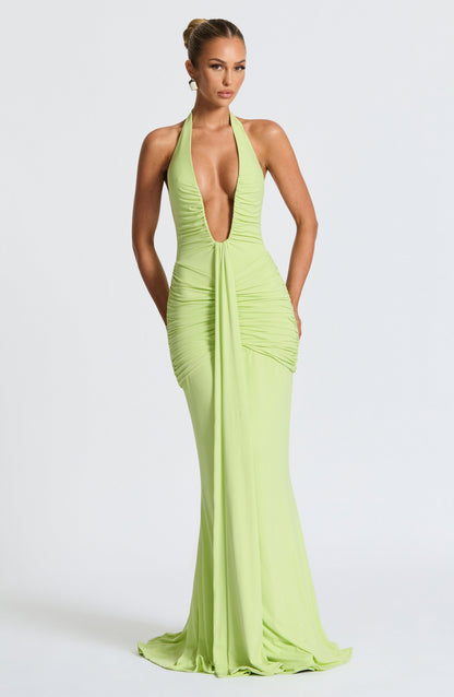 Rosetta Maxi Elbise - Lime Yeşili