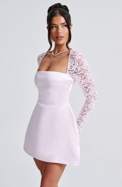Sadie Mini Elbise - Pudra