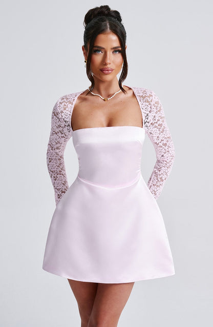 Sadie Mini Elbise - Pudra