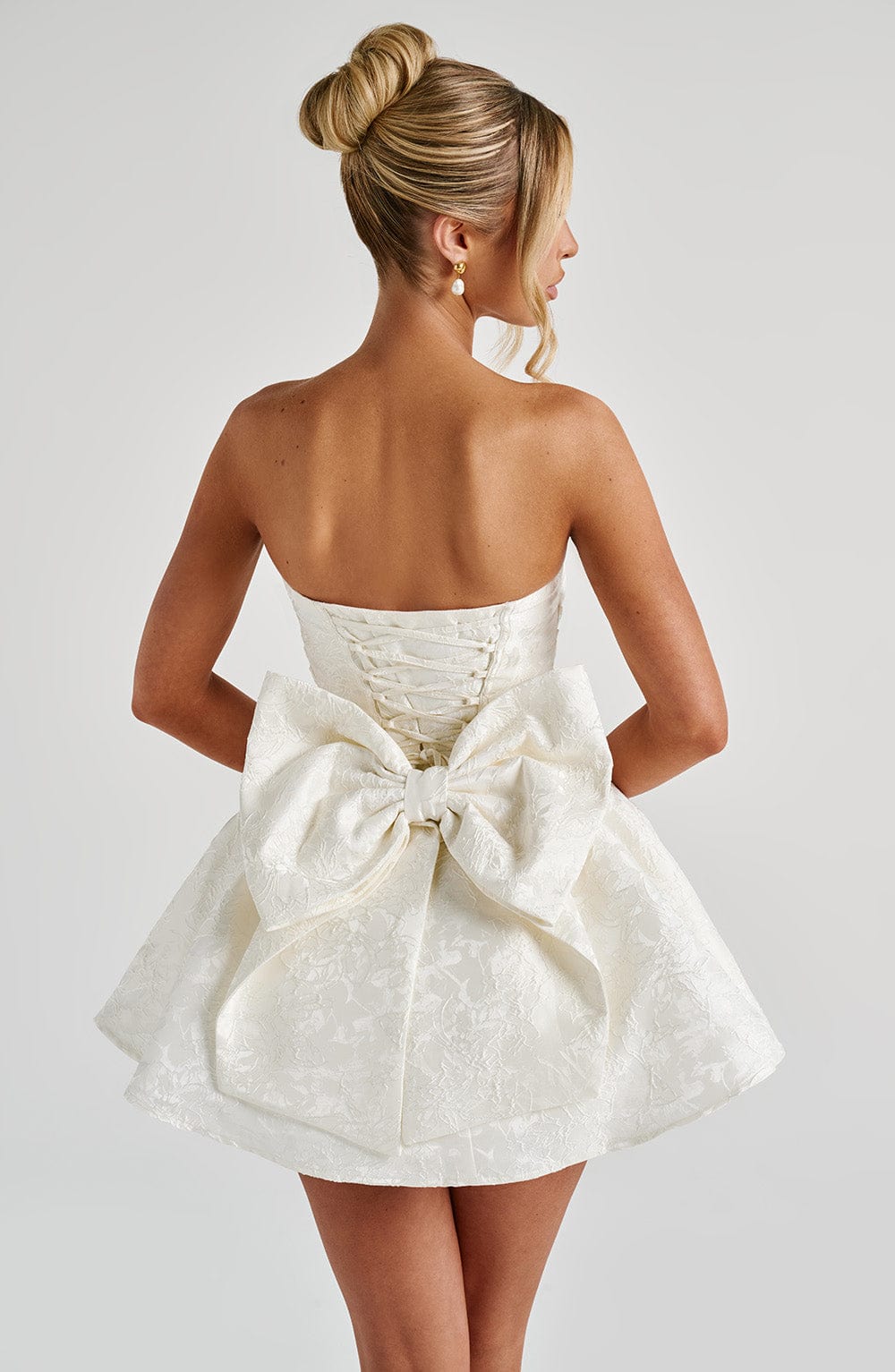 Salome Mini Elbise - Fildişi