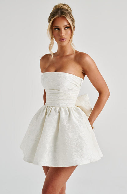Salome Mini Elbise - Fildişi