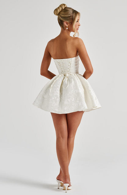 Salome Mini Elbise - Fildişi