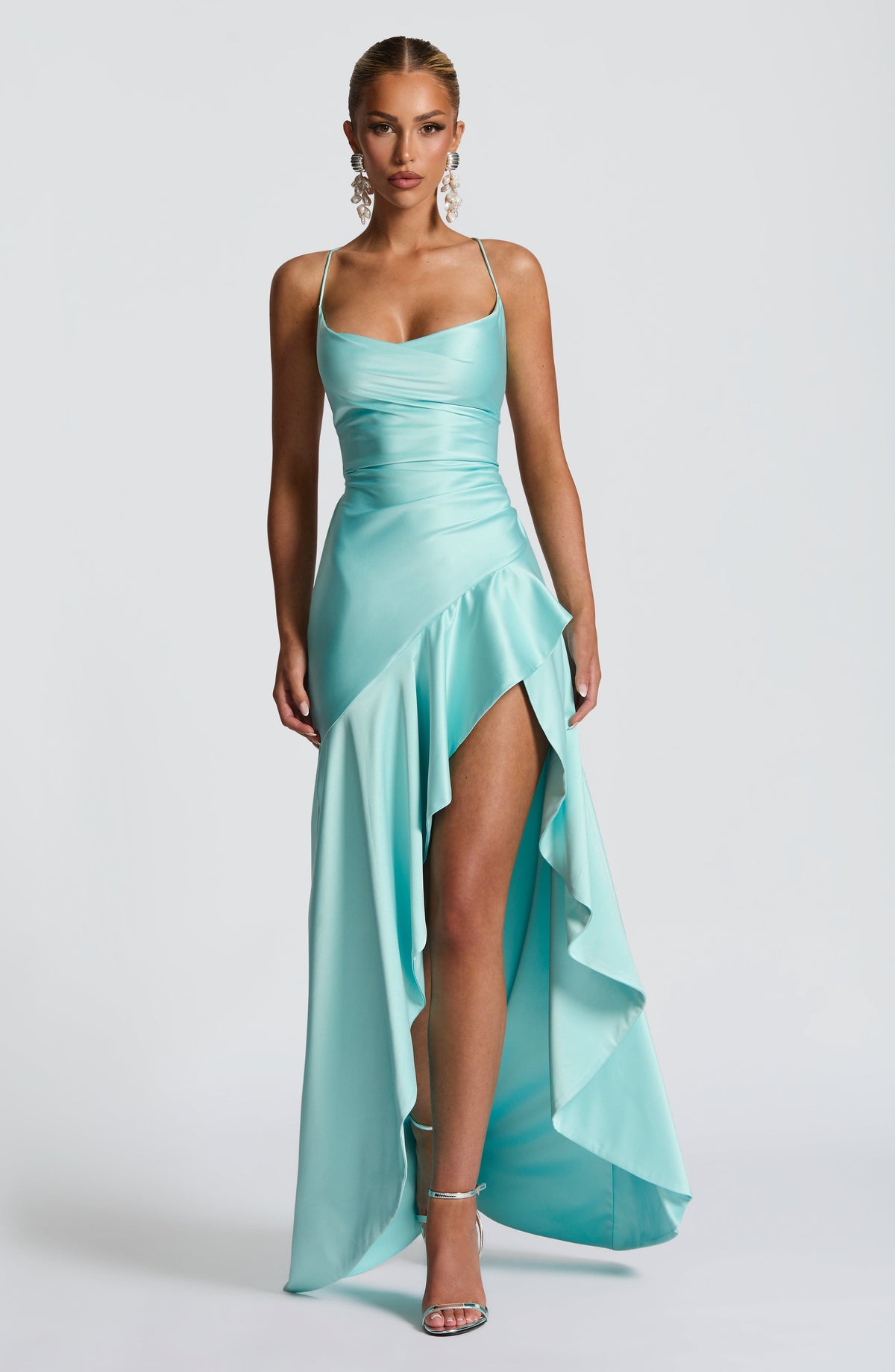 Samira Maxi Elbise - Aqua Mavi
