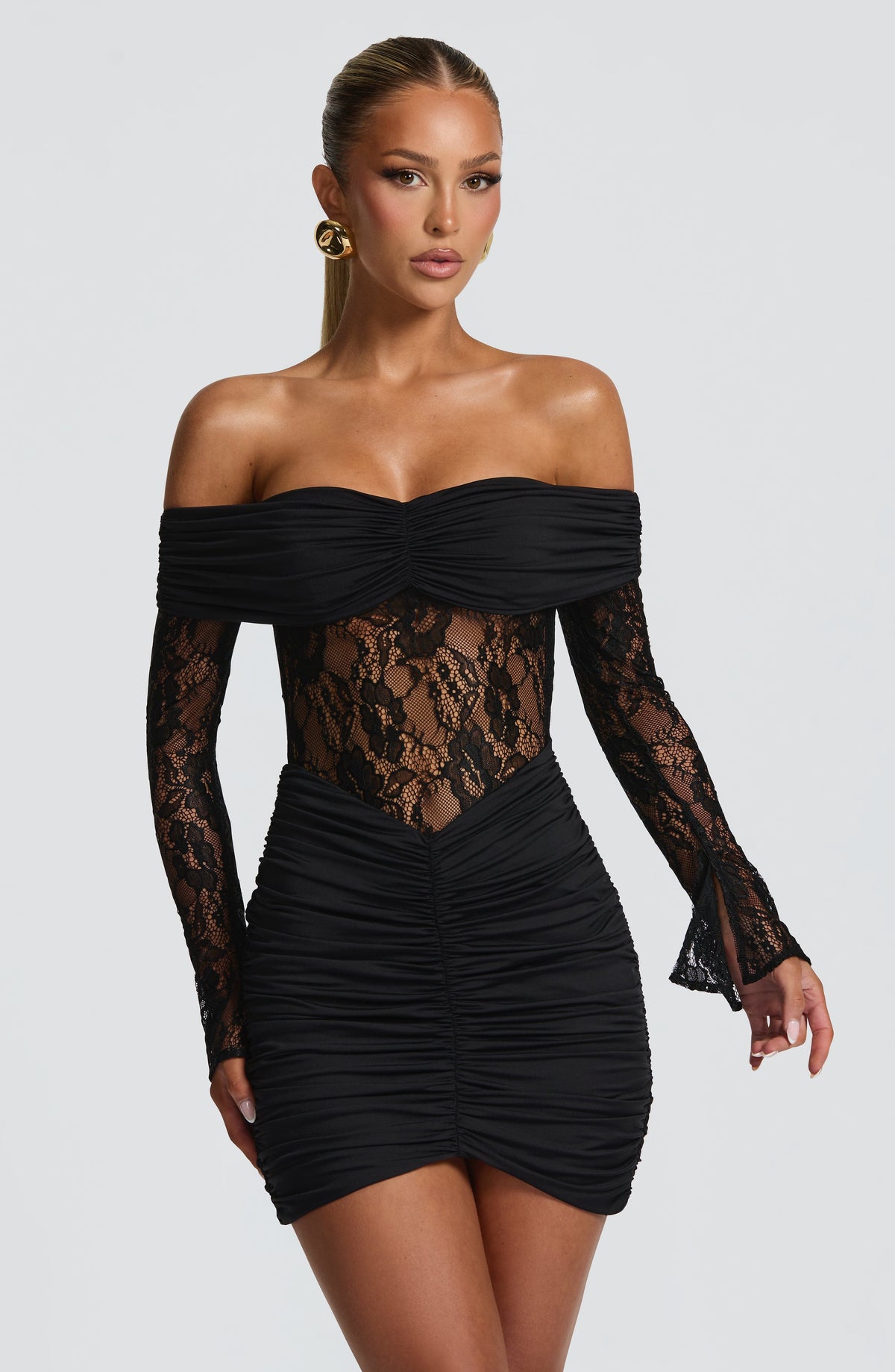 Sauline Mini Elbise - Siyah