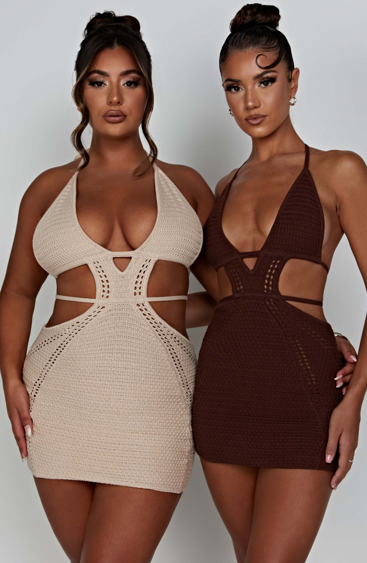 Selena Mini Elbise - Çikolata Kahvesi