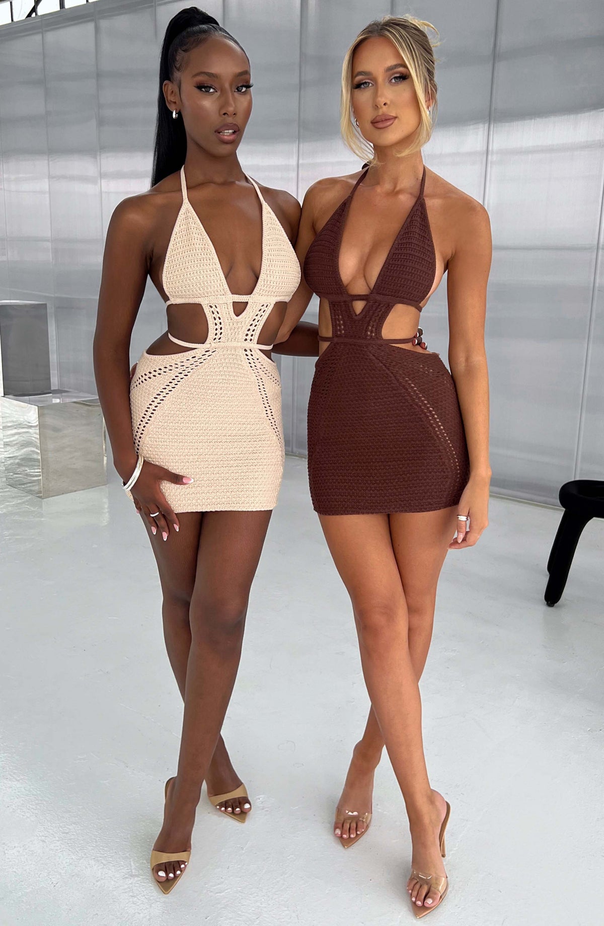 Selena Mini Elbise - Çikolata Kahvesi