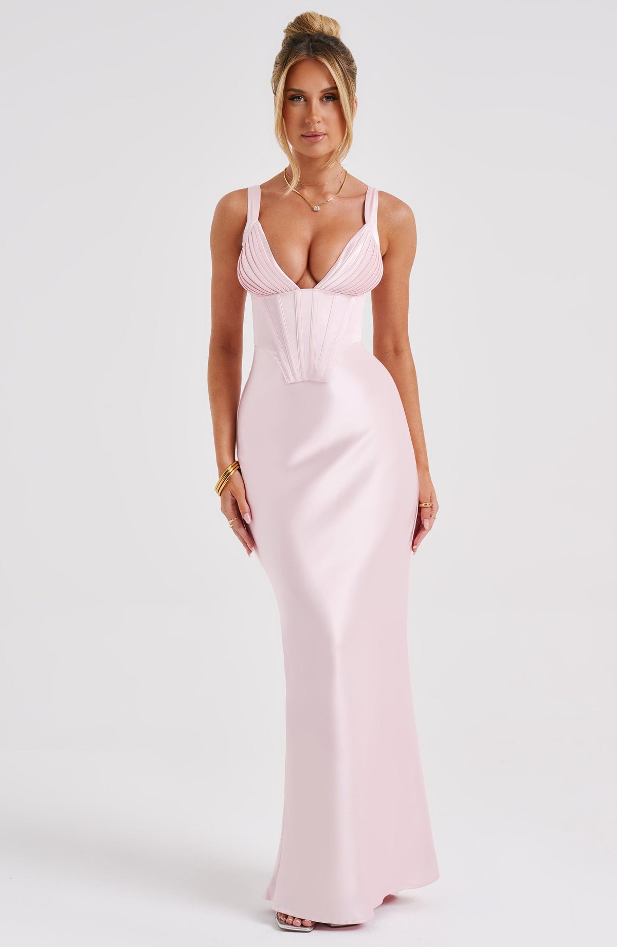Shae Maxi Elbise - Pudra